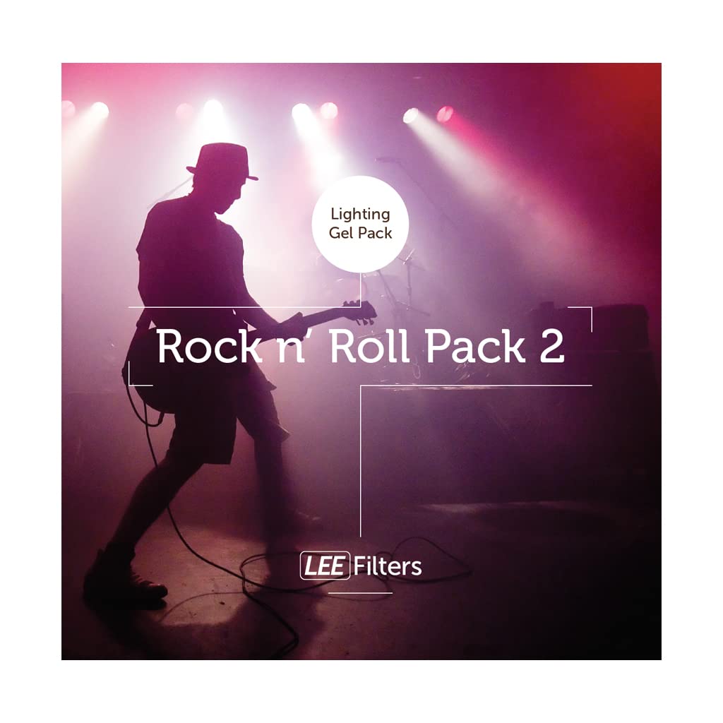 LEE Filters Rock and Roll Pack 2 Colour Lighting Gels, 12 Sheets of 250mm x 250mm (10" x 10") Gels