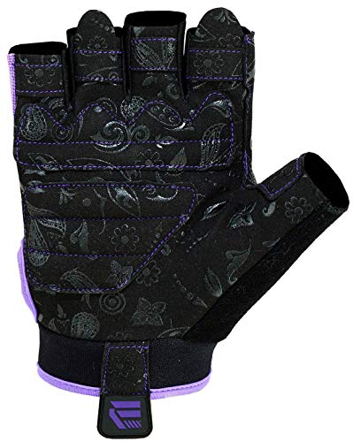 EMRAH Gym Ladies Weight Lifting Gloves Women Workout Fitness Bodybuilding Crossfit Breathable Powerlifting Wrist Support Strength Training Exercise (Purple, Small) - Thumbnail 4