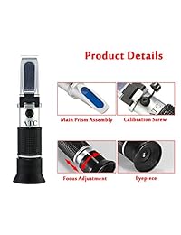 Vino refractómetro, v resourcing Hand Held Brix alcohol refractómetro con ATC para vino Homebrew Kit para hacer, Dual Escala (Brix 0 40 , el alcohol 0 25 )