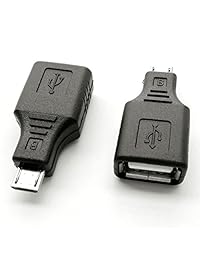 Ksmile adaptador USB 2.0 de hembra a macho de 5 micro pines micro USB macho a USB hembra para Samusung S7 S6 Edge S4 S3 Android o smartphones y tablets Windows con función OTG - 15 cm, color negro