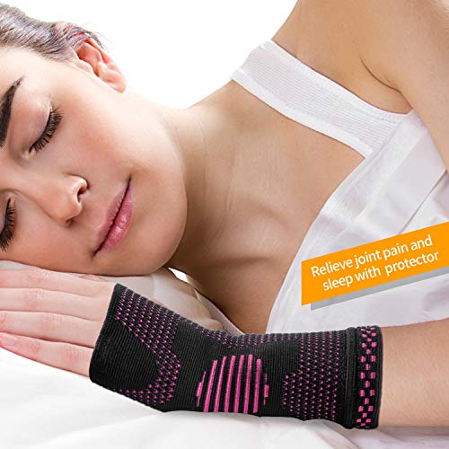 ABYON Wrist Compression Sleeves (Pair) for Carpal Tunnel and Pain