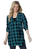 Women's Plus Size Layered Look Plaid Tunic
