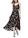 Angelady® Women Boho V Neck Button Up Floral Print Maxi Dress Strapless Casual Sundress