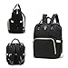 Diaper Bag Backpack Travel Nappy Bag with Insulated Pockets, Multi-function Baby Diaper Bag for Mom, Waterproof Fabric, Large Capacity (BLACK)