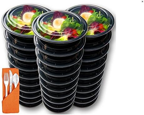 10Pack 36oz Meal Prep bowl - Bento Lunch Box with Lid, Snack Boxes - Stackable, Reusable, Microwave, Leak Proof, Dishwasher &amp; Freezer Safe - Fix &amp; Food Storage Containers
