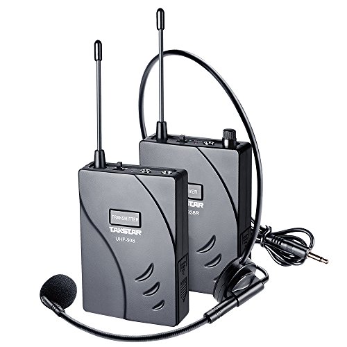 ammoon TAKSTAR UHF-938 Upgraded Version Wireless Acoustic Tour Guide Transmission System (Transmitter + Receiver) 50m Effective Range with Microphone Earphone