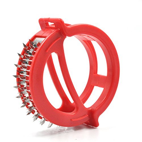 PROKITCHEN Meat Tenderizer Sharp Stainless Steel Blades for Steak Chicken Pork (Red)