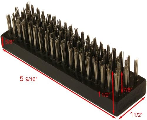Twelve Black Hand-Held Rectangle Stainless Steel Wire Brushes, Will Not Rust, Perfect for BBQ Grill.