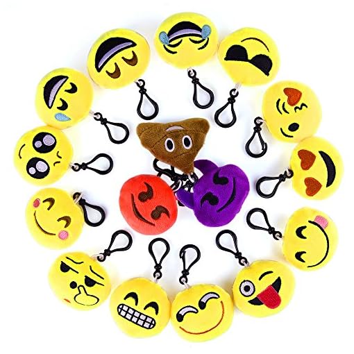 KUUQA Emoji Plush Pillows Keychain Emoji Decoration, Emoji Party Supplies (16 Pack) - Image 7
