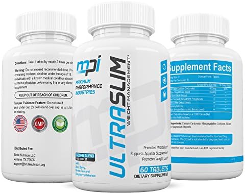 UltraSlim Fat Loss Pills that work for Men and Women (60 Caplets) – Clean, Natural Appetite Suppressant – Supports Healthy Fat Burning &amp; Energy – Encourages Metabolism Increase