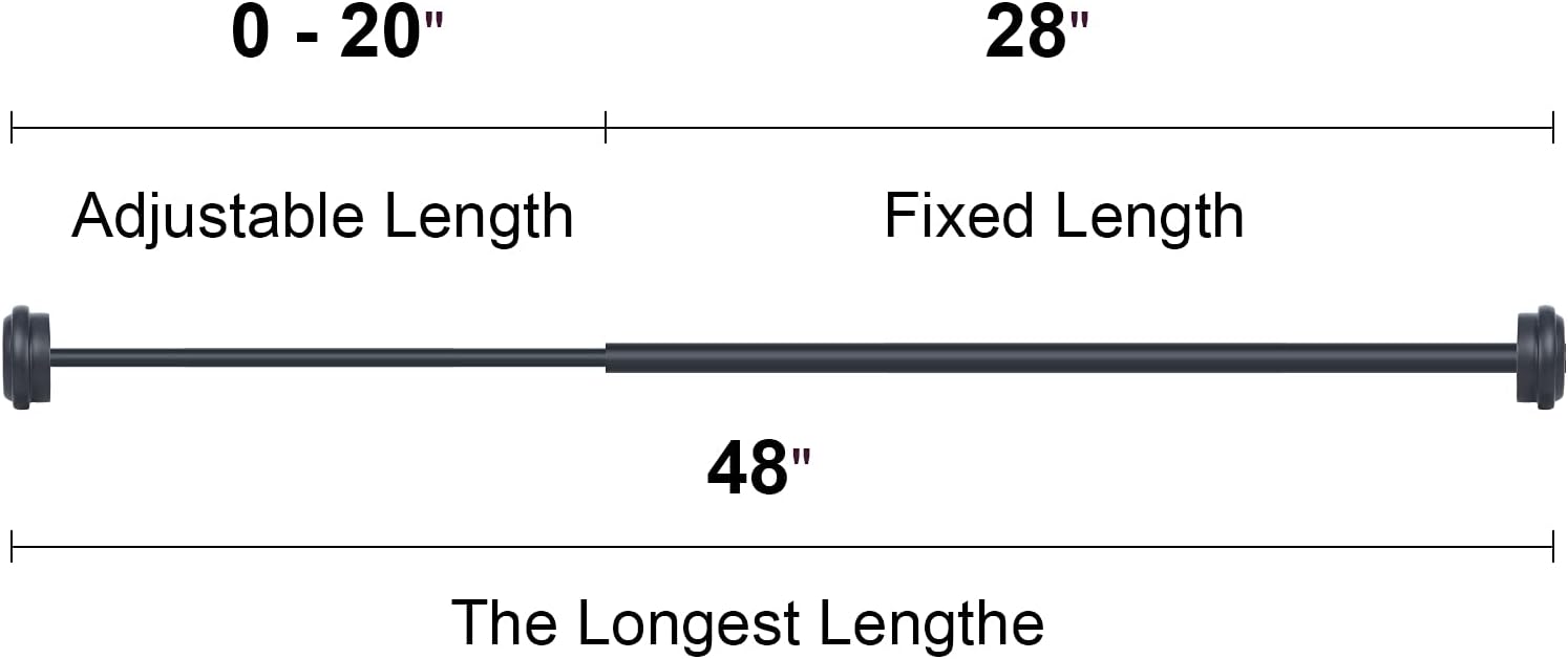 OLV Mate Black 2 Pack Curtain Rods for Window 28-48 inch, Adjustable Single Window Curtain Rods With Finials,Drapery Rods of Window Treatment,1 inch Diameter,Set of 2: Home Improvement