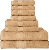 Utopia Towels Luxurious 700 GSM Thick 8 Piece Towel Set in Beige; 2 Bath Towels, 2 Hand Towels and 4 Washcloths - 100% Ring-Spun Cotton, Hotel Quality for Maximum Softness and High Absorbency
