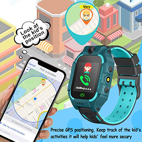 Waterproof Smart Watch for Kids GPS Tracker - Kids Smartwatch with SIM Card Inside for 3-12 Years Old Boys Girls - SOS Call Safety School Mode Games Smart Phone Watch Birthday Gifts Holiday Toy - Thumbnail 3