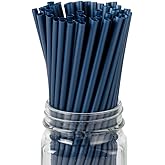 Restaurantware-Basic Nature 8.3 Inch Disposable Straws, 100 Sustainable Straws - Sturdy, Won't Alter Flavors, Midnight Blue PLA/PBAT Straw, For Hot And Cold Drinks