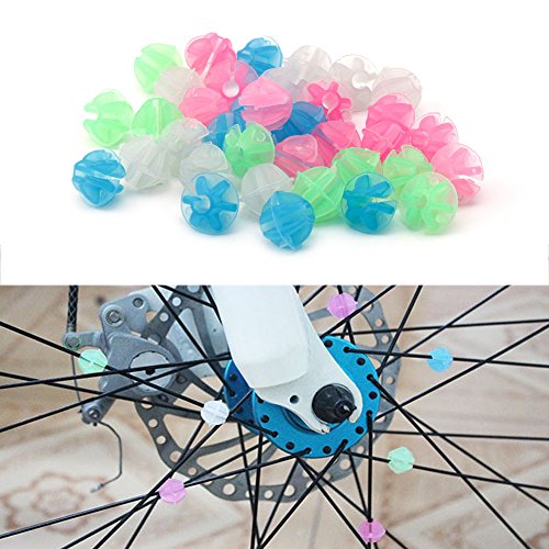 SCASTOE 36X Colorful Plastic Cycle Bike Wheel Spoke Clip Luminous Beads Bicycle Decors - Thumbnail 7
