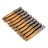 Xcsource 10pcs 50mm PH2 1/4" Hex Shank Phillips Head Screwdriver Bits Titanium Coated Steel Power Tools BI214