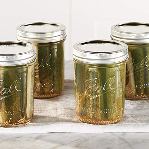 Ball Wide Mouth Pint Mason Jars with Lids & Bands 16oz 2Pack