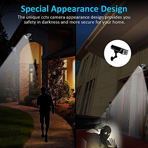 Solar Lights Outdoor, Pobon 360° Adjustable 300LM Bright Solar Powered Motion Sensor Security Light, Waterproof Spot Light Wall Lights for Garage Porch Patio Garden Pathway (Black) - Thumbnail 6