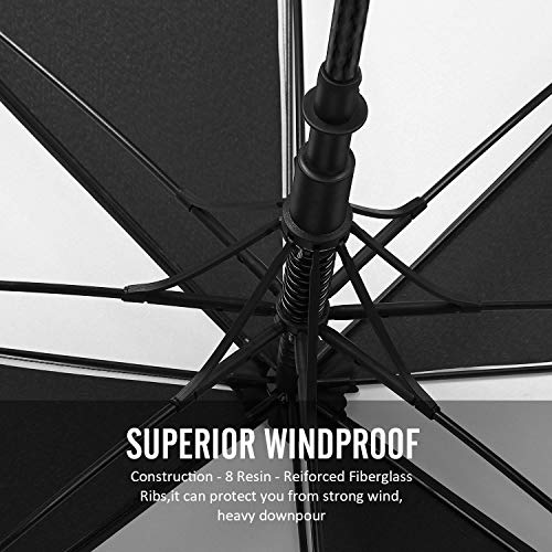BAGAIL Golf Umbrella 68/62/58 Inch Large Oversize Double Canopy Vented Windproof Waterproof Automatic Open Stick Umbrellas for Men and Women (Black/White, 62 in)