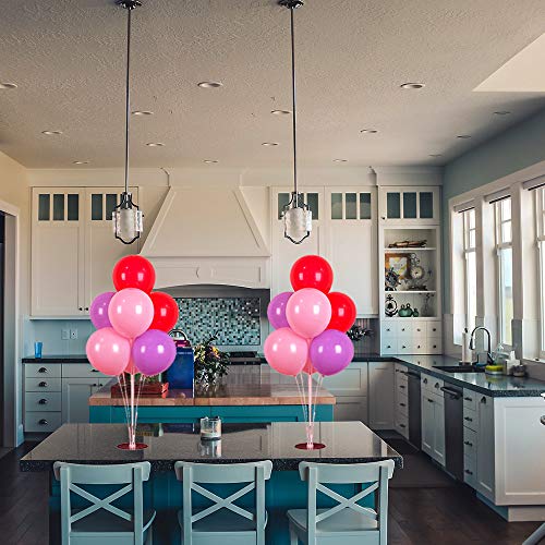 Joyvano Balloon Stand Kit - 6-Pack Balloon Holder Stand Set - Reusable Balloon Holders with Connectors - Ideal Table and Floor Centerpieces - Wide Sturdy Base - Instructions Included
