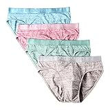 DO DO MIAN Mens Underwear Light Color Cotton 4 Pack Briefs