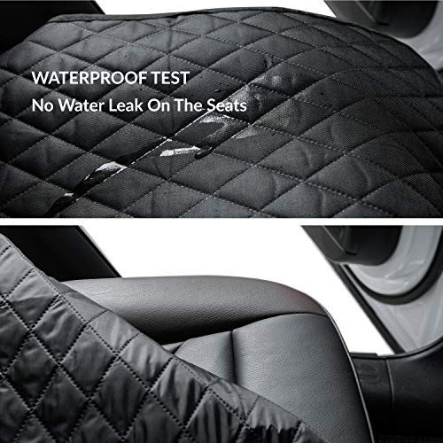 Petsure 100% Waterproof Dog Car Seat Covers and Protectors - Washable Non-Slip Pet Cars Seat Covers - Universal Leather Bench Seat Covers for Trucks and SUVs (Black, 55x47 inches) - Thumbnail 3