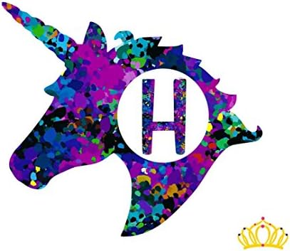 Letter H Monogram Unicorn Decal for Yeti Cup, Tumbler, Laptop, or Car - 3 inch height