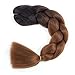 Forevery Braiding Hair 24” Jumbo Braids Color Braiding Hair 3PCS Braiding Hair Brown Jumbo Braiding Kenakalon Hair Braid Hair (3pcs, Black-Dark Brown)