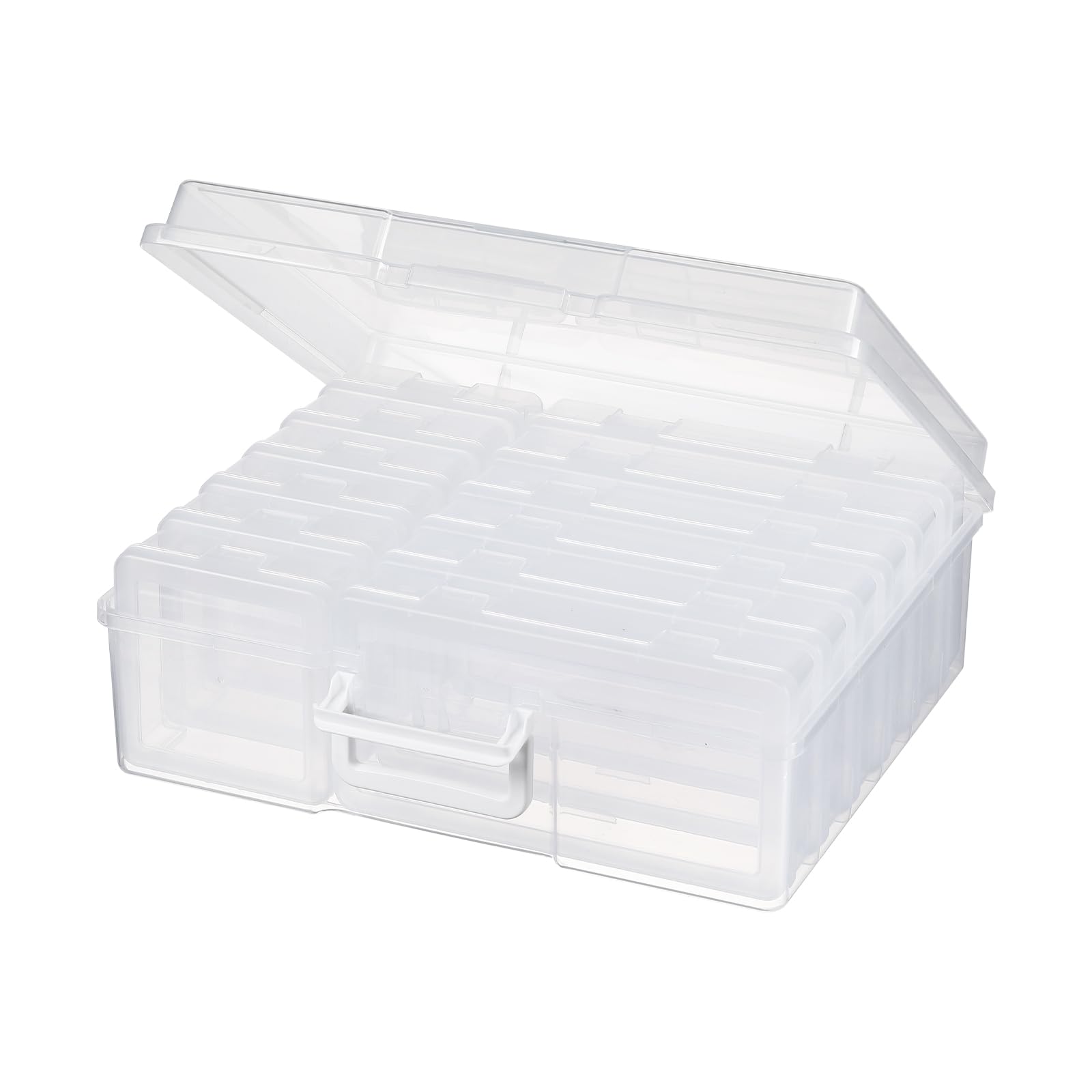 Photo 1 of **DAMAGED** novelinks Stackable Plastic Clear Storage Box Containers with Latching Lid - Art Craft Supply Organizer Storage Containers for Pencil Box,Crayon, Jewelry (6 Pack Medium+6 Pack Small-Clear)