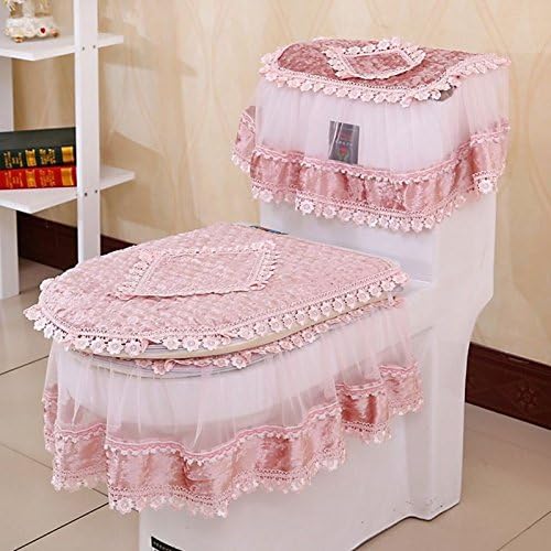 Hot Bathroom Set Toilet Seat Mat Tank Lid Top Cover Warm Washable Cloth 3PC #2