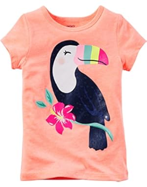 Girl S/S Neon Toucan Tee; Coral (5)
