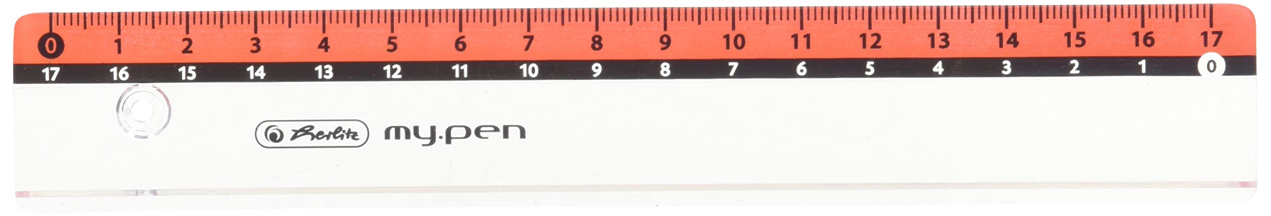 Herlitz My Pen Ruler, Plastic, 17 cm Assorted Colours