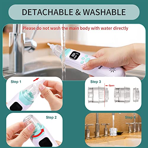 Baby Nasal Aspirator Baby Nose Sucker Baby Nose Cleaner Nasal Aspirator for Baby with Pause & Music & Light Soothing Function Safe Hygienic and Quick Operated Nose Cleaner