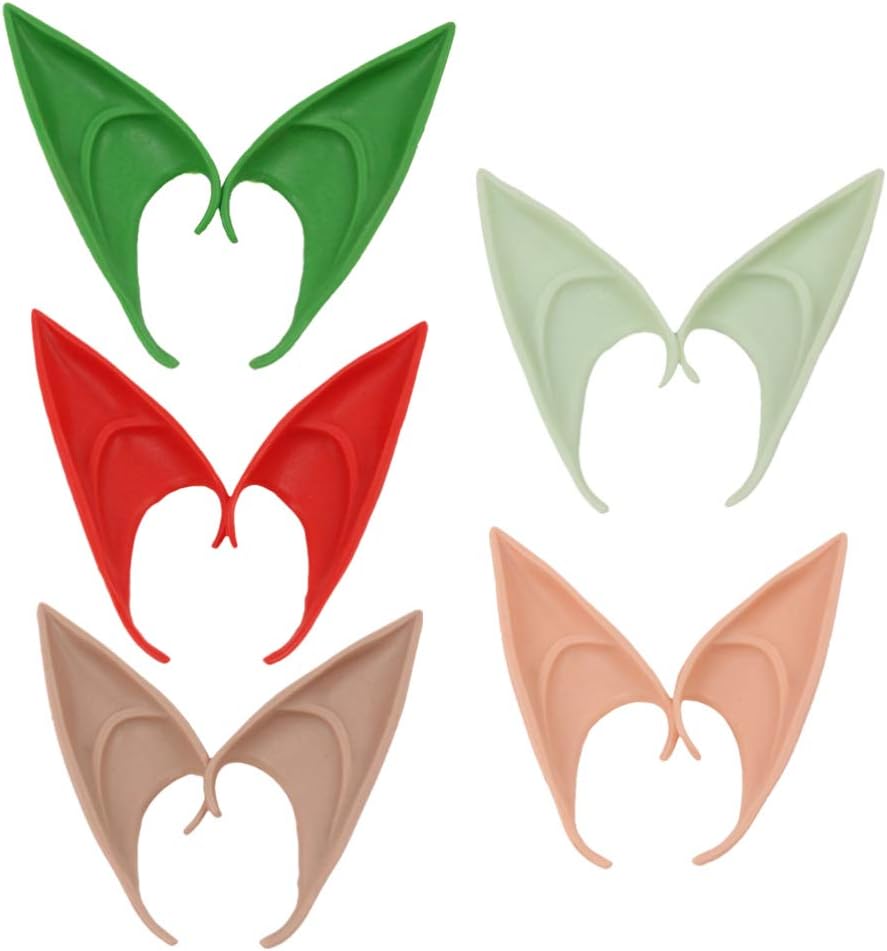 PRETYZOOM 5 Paar Halloween Elfen Ohren Fee Pixie Elfen Ohren Halloween