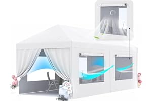 Peaktop Outdoor 10x20ft Heavy Duty Party Tent Mesh Window Outdoor Gazebo Event Shelter Wedding Canopy Tent Mesh Side with Window Cover