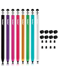 Honsky, pluma Stylus larga de metal universal, paquete de varias unidades, colores variados