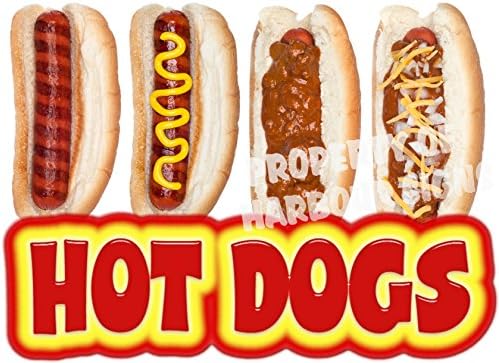 Hot Dogs Food DECAL for Concession Restaurant Truck Exterior Vinyl Sign (14" x 10")