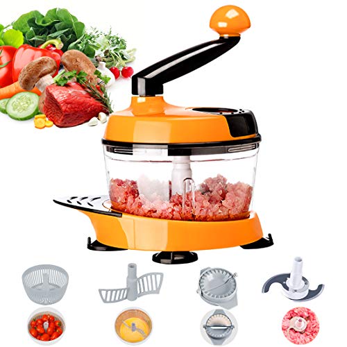 MIGECON Manual Vegetable Chopper, Hand Held Food Processor for Fruits