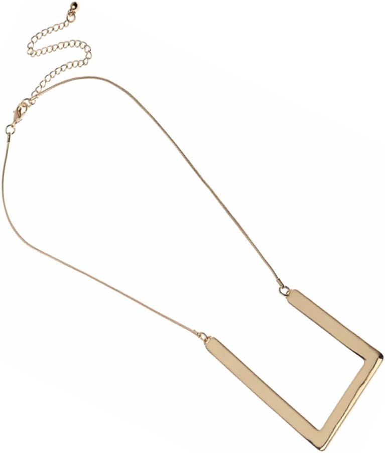 Rue B Sale: Unusual Costume Jewellery: Shiny Gold Asymmetric Geometric Necklace (S547g)