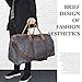 Travel Duffel Bag Waterproof Canvas Overnight Bag Leather Weekend Oversized Carryon Handbag Grey