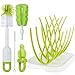Baby Bottle Brush with Dryer Rack & Nipple Brush |Baby Bottle Cleaner Cleaning Brush & Bottle Drying Rack for Baby Bottles Set | Long Sponge Bottle Brush Cleaner with Non-Slip Grip Handle