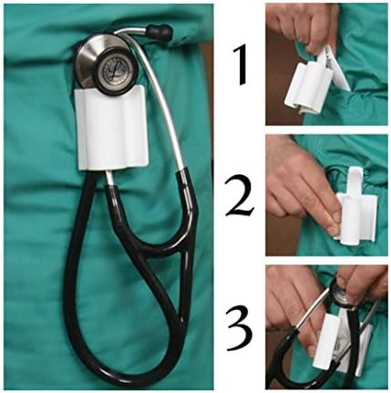 Koala~Qlip Stethoscope Holder Holster Clip ~ White