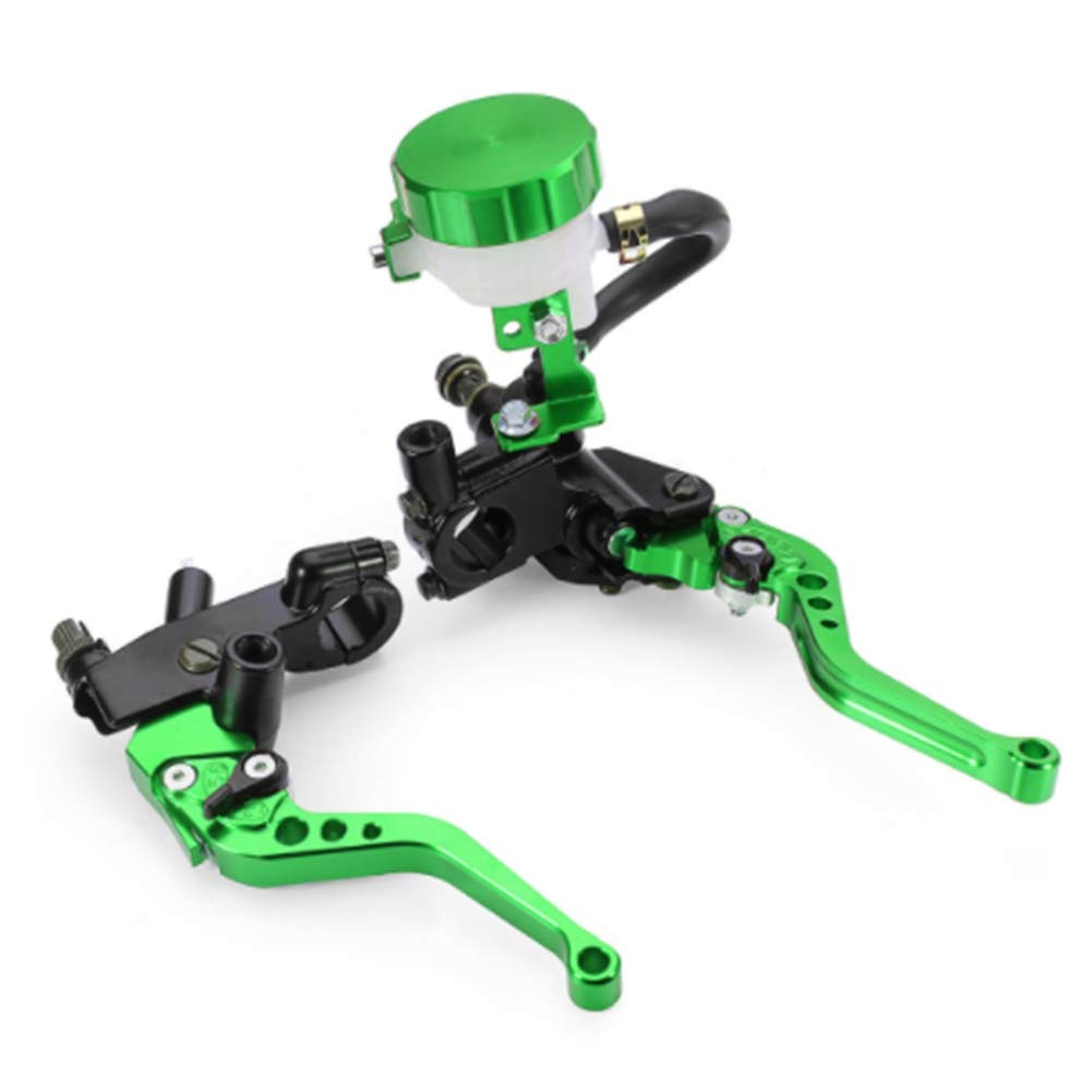MOMOALA 7/8inch Universal Motorcycle Front Brake Clutch Lever Master Cylinder Reservoir - Green