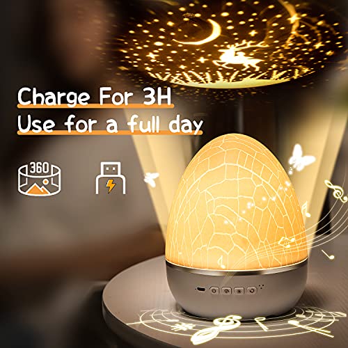 Galaxy Star Night Light Projector for Kids with White Noise,360 Rotating Colorful Changing,Girls Boys Bedroom Lighting Ceiling Dimming Nightlight,Planet nightlight with Moon Space Dinosaurs Fireworks