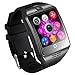 Qiufeng Q18 Smart Watch Smartwatch Bluetooth Sweatproof Phone with Camera TF/SIM Card Slot for Android and IPhone Smartphones for Kids Girls Boys Men Women(Black)