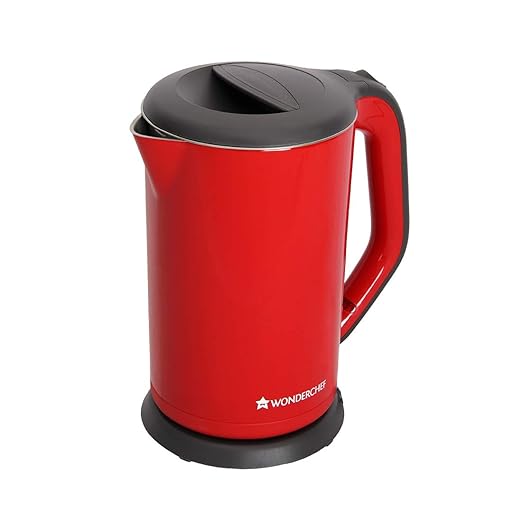 Wonderchef Luxe Automatic Stainless Steel 1.7-Liters Electric Kettle 1800 Watts (Red)