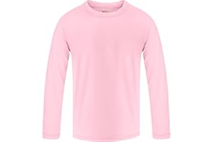 GUICIZI Boys Rash Guard Swim Shirt Long Sleeve Shirts UPF 50+ Sun Shirt Quick Dry Fit Neon Tees Activewear for Kids Girls Youth 2-16Y