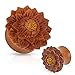 Lotus Flower Hand Carved Organic Jackfruit Tree Saddle Fit Plugs Ear Gauges - Sold As Pair (10mm - 00GA) (22mm - 7/8
