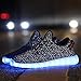 CAYANLAND LED Light Up Shoes Fashion Sneaker for Men Women Kids Boys Girls Slip-on with 11 Color Modes Black 39 (by Nibaba)