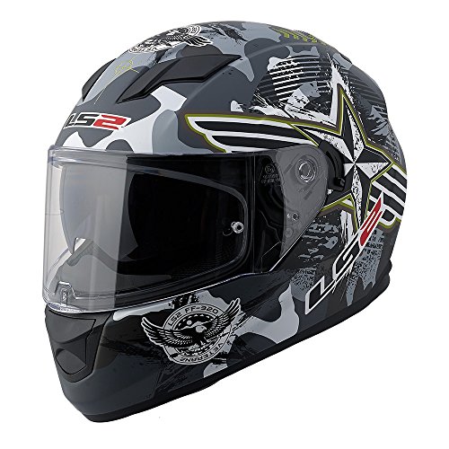 LS2 Stream Veteran 2 Full Face Motorcycle Helmet With Sunshield (Gray/Black, XX-Large)